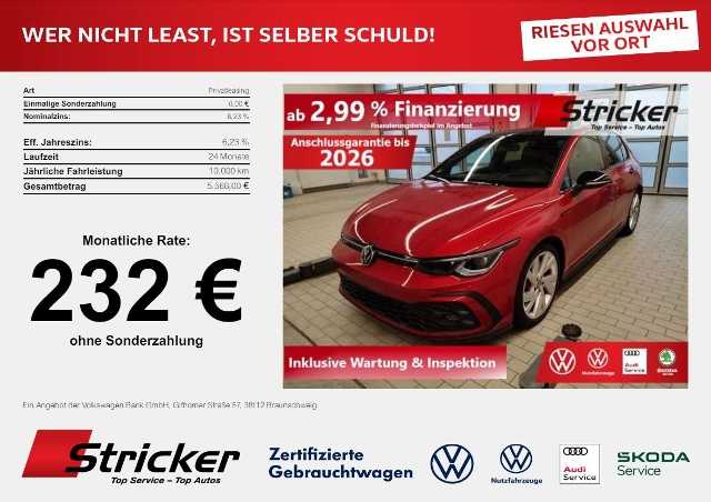 Volkswagen Golf °°GTI 2.0TSI DSG 232,-ohne Anzahlung Neu 58.015,-