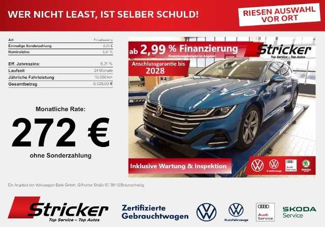 Volkswagen Arteon °°Shooting Brake R-Line 2.0TDI DSG 4M 315,-ohne Anzahlung Neu 80.570,-