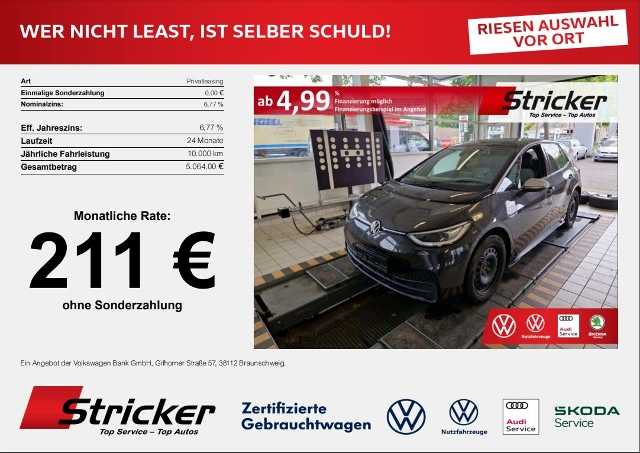 Volkswagen ID.3 °' 1st Max 150/58 211,-ohne Anzahlung Pano Wärmepumpe