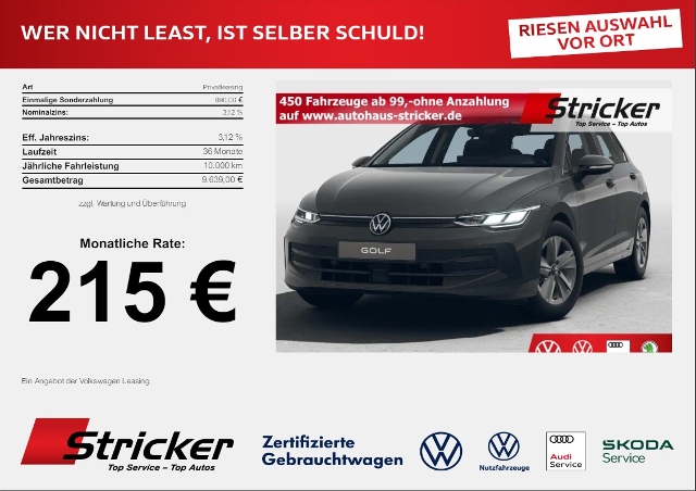 Volkswagen Golf Life 1.5 TSI 116 PS LED 199,-mtl. App-Connect Einparkhilfe